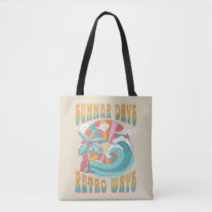 Summer days, retro ways text design tote bag