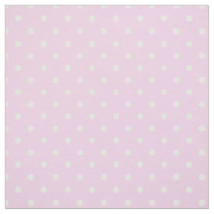 Summer Days White Polka Dots Pattern on Rose Pink Fabric