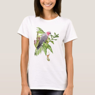Summer design with pink parrot bird, tropical. T-Shirt