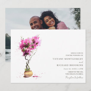 Summer Destination Wedding Photo   Invitation