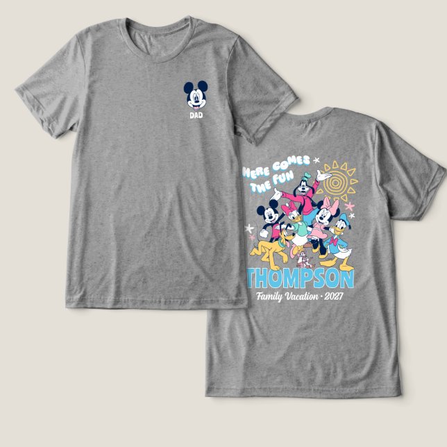 Summer Disney Family Vacation Matching  Tri-Blend Shirt (Design Front & Back)
