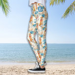 Summer Dogs Colourful Personalized Monogram Patter Leggings<br><div class="desc">Enjoy a leisure day with our stylish and modern summer leggings with a cute and fun dog puppy pattern that is perfect for any beach day or workout session. These leggings are designed with a colourful and eye-catching print that features adorable dogs, making them a great conversation starter. The lightweight...</div>