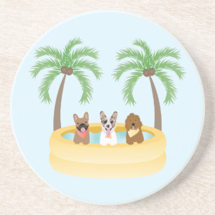 Summer Dogs Swimming Pool Coaster