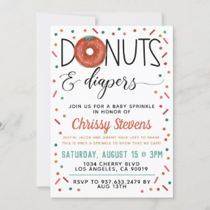 Summer Doughnut Baby Sprinkle Shower Invitation