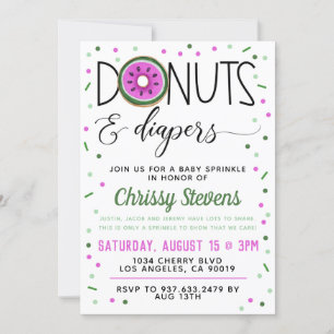 Summer Doughnut Baby Sprinkle Shower Invitation