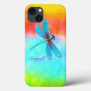 Summer Dragonfly Rainbow Bright Decorative iPhone 13 Case