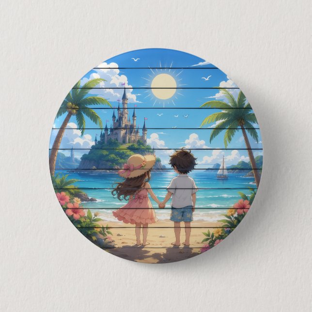Summer dream 2 inch round button (Front)