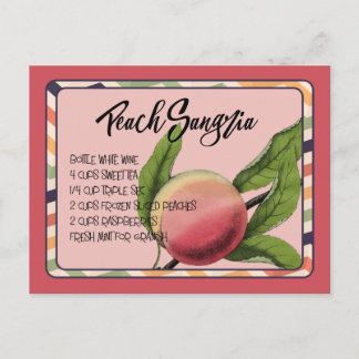 Summer Drinks Peach Sangria Postcard