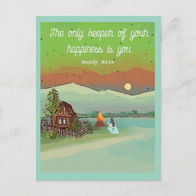 SUMMER ENERGY with huts sun blue sky and a lake Postcard (Front)