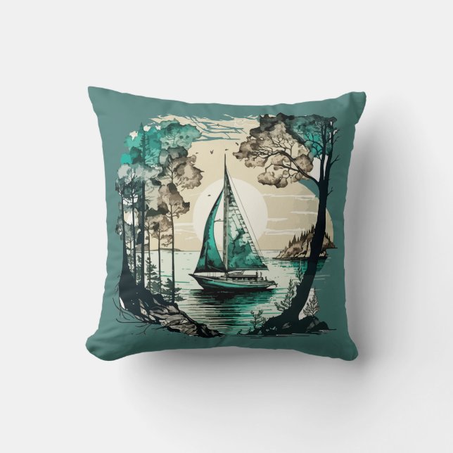 Summer Escape Throw Pillow (Front)