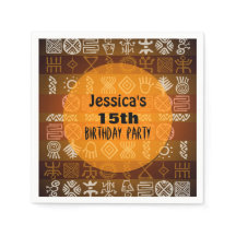 Summer Ethnic 15th Birthday Party Paper Napkins