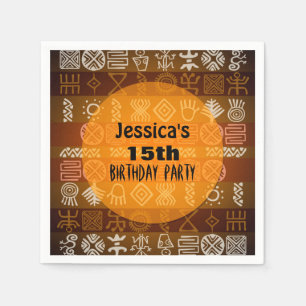 Summer Ethnic 15th Birthday Party Paper Napkins