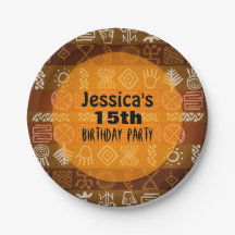 Summer Ethnic 15th Birthday Party Paper Plates