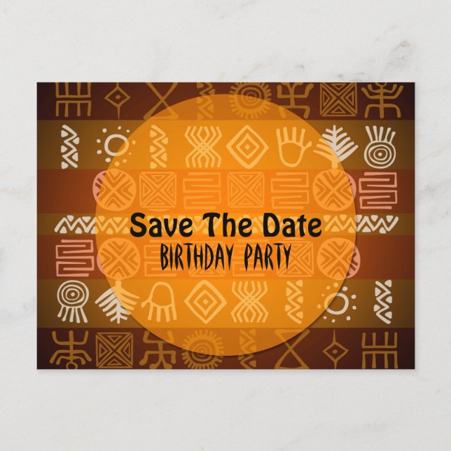 Summer Ethnic 17th Birthday Save the Date Announcement Postcard (Front)