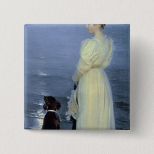 Summer Evening at Skagen 2 Inch Square Button