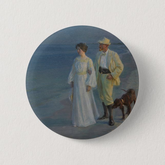  Summer Evening at Skagen Beach 2 Inch Round Button (Front)