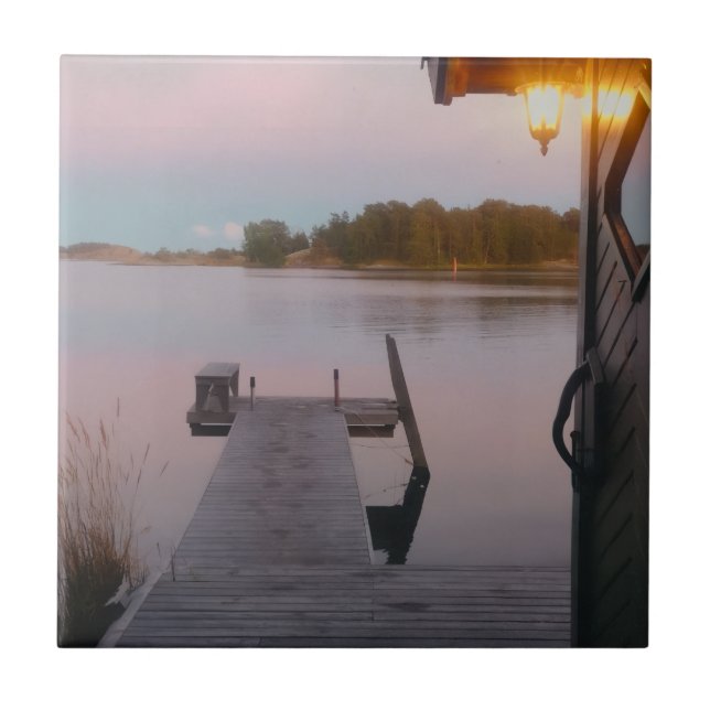 Summer evening in the swedish archipelago tile (Front)