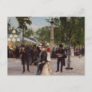 Summer Evening in Tivoli   Paul Fischer Postcard