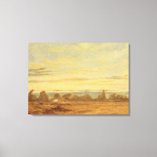 Summer - Evening Landscape (oil on canvas) Canvas Print