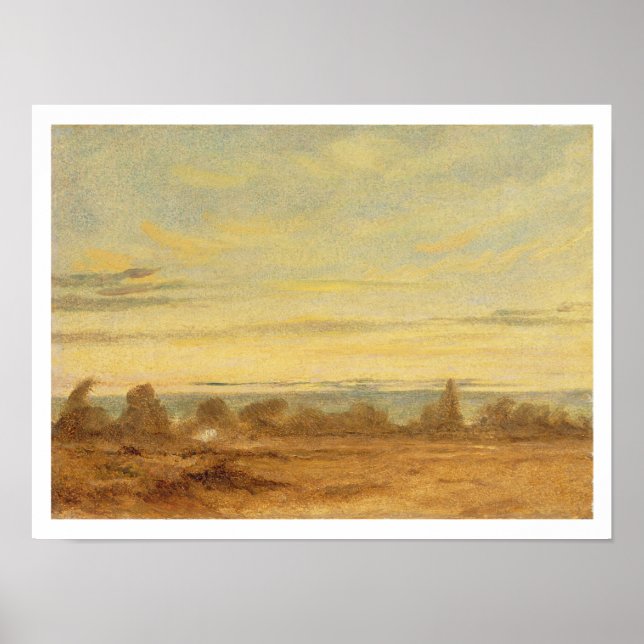 Summer - Evening Landscape (oil on canvas) Poster (Front)