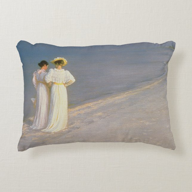 Summer Evening on the Skagen Southern Beach 2 Decorative Pillow (Front)