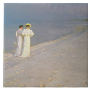 Summer Evening on the Skagen Southern Beach Tile