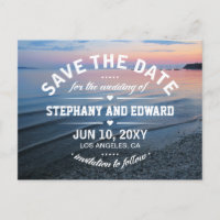 Summer Evening Sunset Sea Save the Date Postcard