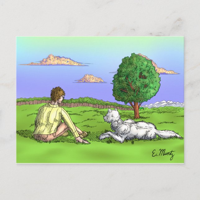 Summer Evening, the Sun at Their Backs Postcard (Front)