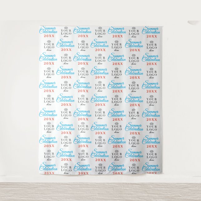 Summer Event Party Backdrop | Step and Repeat Tapestry (Front)
