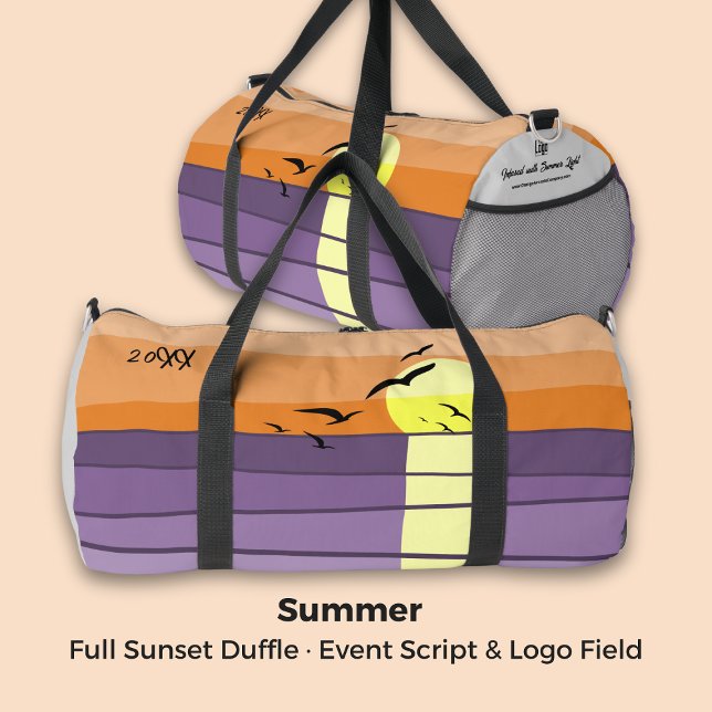 Summer Event Script & Logo Field Full Sunset Duffle Bag (Summer Event Script & Logo Field Full Sunset Duffle Bag)