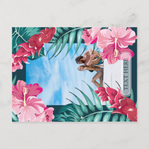 Summer Exotic Flowers personalized Photo Postcard