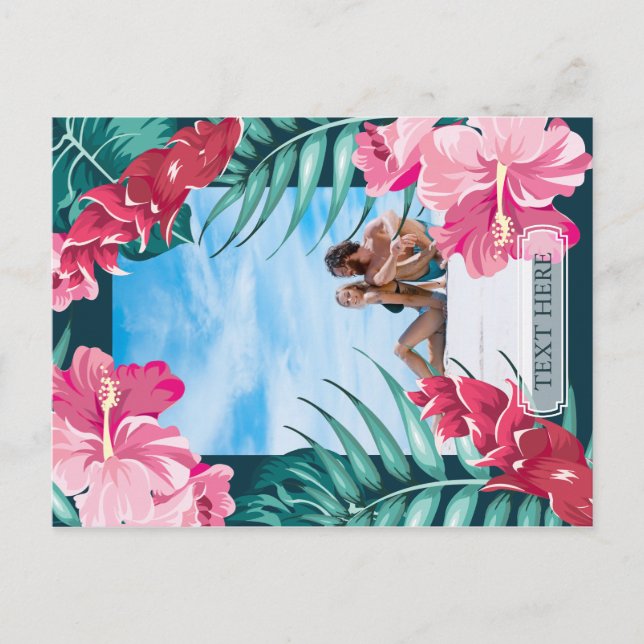 Summer Exotic Flowers personalized Photo Postcard (Front)