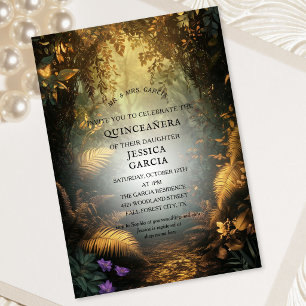 Summer Fairy Tale Enchanted Forest  Quinceañera  Invitation