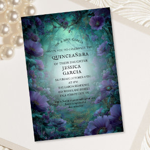 Summer Fairy Tale Enchanted Forest  Quinceañera  Invitation