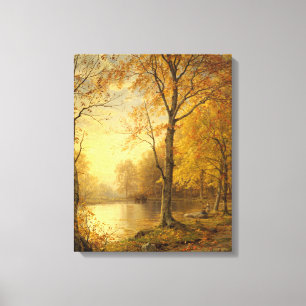 Summer Fall Autumn Leaves Nature Vintage Fine Art Canvas Print