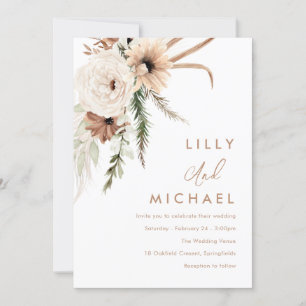 Summer & Fall Bohemian Floral Wedding Invitation