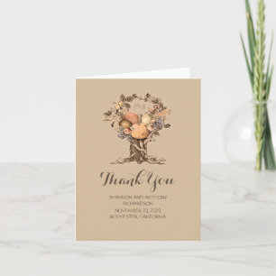 summer - fall tree harvest wedding thank you card