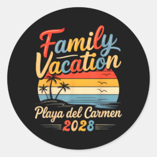 Summer Family Vacation 2028 Mexico Playa Del Classic Round Sticker
