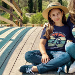 Summer Family Vacation Sunset Palm Tree Cute Girls T-Shirt<br><div class="desc">Cute matching summer family reunion beach vacation t-shirts for a girl to wear on an island cruise or tropical seaside trip. Features beautiful palm trees in front of a pretty ocean sunset. Perfect custom tees for all kids in a group to match. Customize with the name or year.</div>