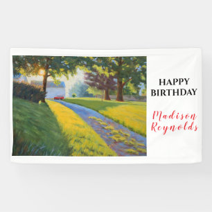 Summer Farm Scene in Bright Sunlight Birthday Banner