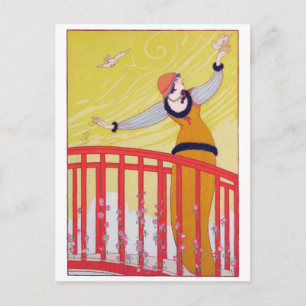 Summer Fashion Drawing Yellow Charles Martin Art Postcard