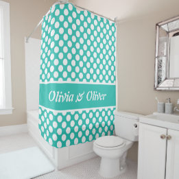 Summer Feel Turquoise & White Polka Dot Pattern