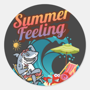 "Summer Feeling"  Classic Round Sticker