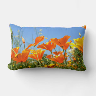 Summer feeling of wild orange flowers. lumbar pillow