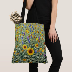 Summer Field of Sunflowers and Wildflowers Tote Bag