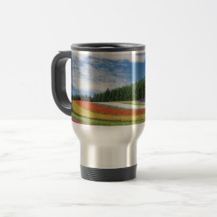 Summer Field Rows of Flowers Travel Mug