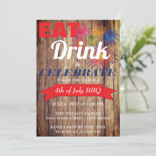 Summer Fireworks BBQ Invitation