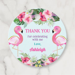 Summer Flamingo Birthday Party Thank You Favour Tags