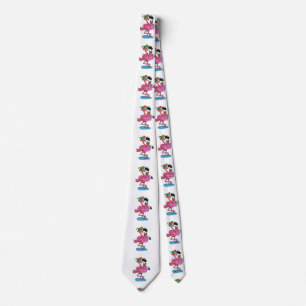Summer Flamingo cartoon   choose background colour Tie