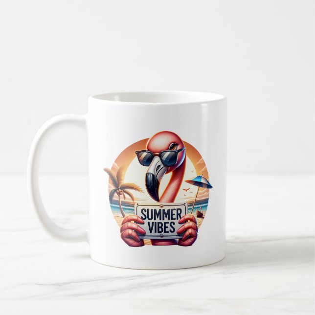 Summer Flamingo Coffee Mug (Left)